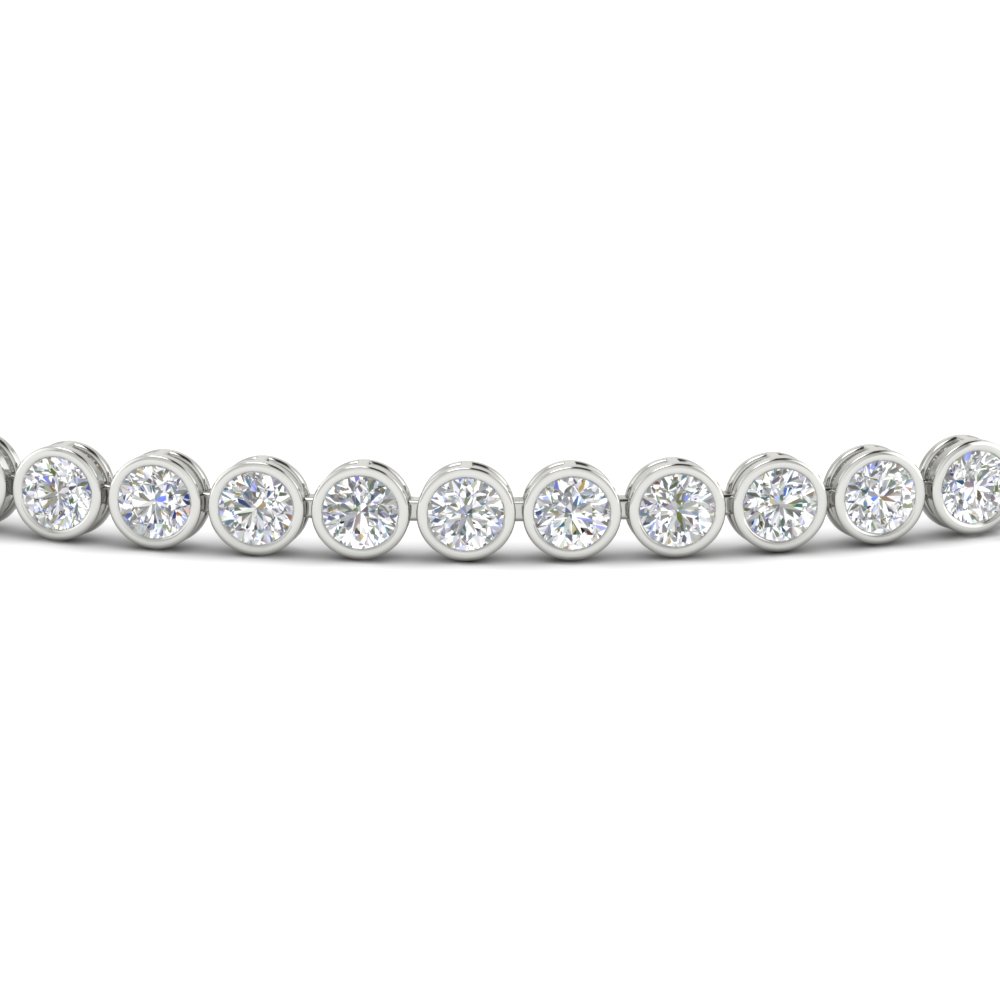 2.70 Ct. Diamond Bezel Set Tennis Bracelet with 14K White Gold White Diamond